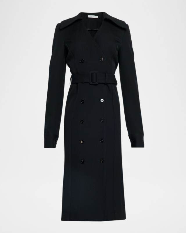 Double-Breasted Belted Midi Sartorial Dress